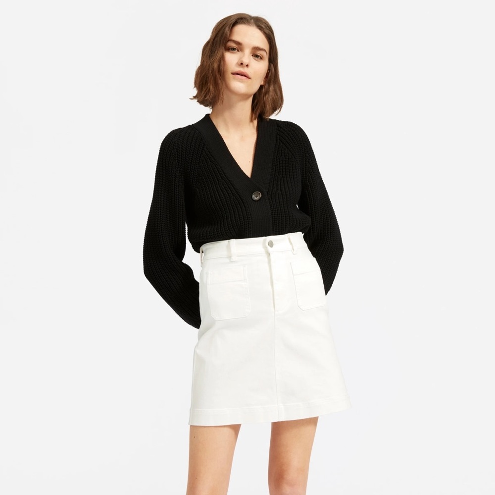 EVERLANE The Patch‎ Pocket Skirt Off White Size 16 Casual Minimalist Feminine